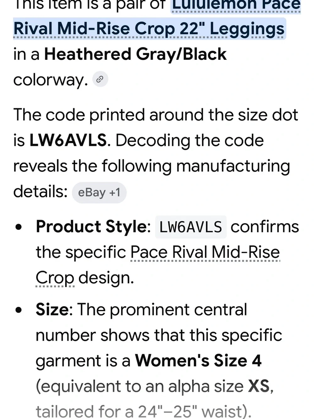 Lululemon Pace Rival Mid-Rise Crop 22” leggings LW6AVLS